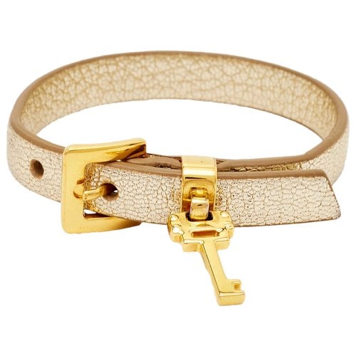 Pre-owned Miu Miu Leather Jewellery Set In Gold