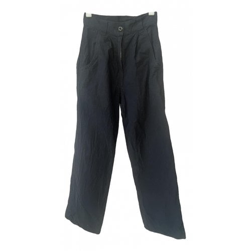 Pre-owned Margaret Howell Straight Pants In Navy