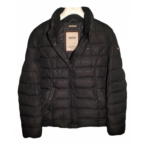 Pre-owned Tommy Hilfiger Faux Fur Puffer In Black