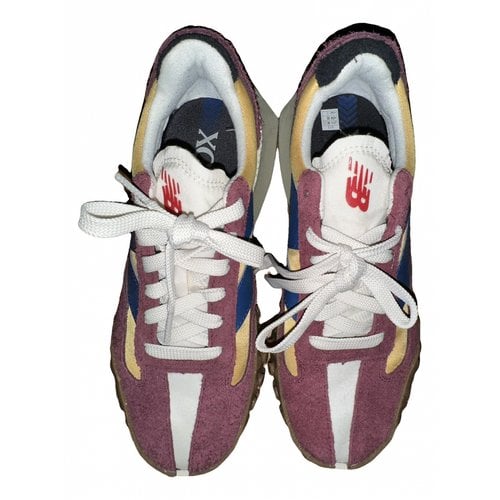 Pre-owned New Balance Leather Trainers In Burgundy