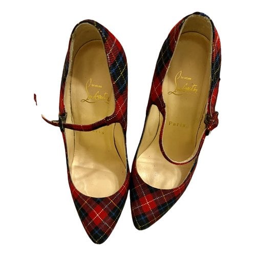 Pre-owned Christian Louboutin Cloth Heels In Red