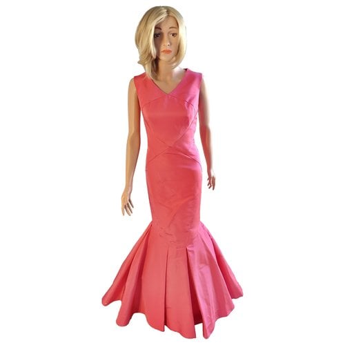 Pre-owned Zac Posen Silk Maxi Dress In Pink