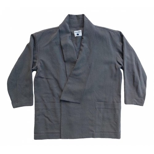 Pre-owned Issey Miyake Wool Coat In Grey