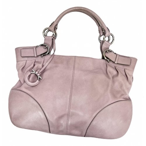 Pre-owned Ferragamo Sofia Leather Handbag In Purple