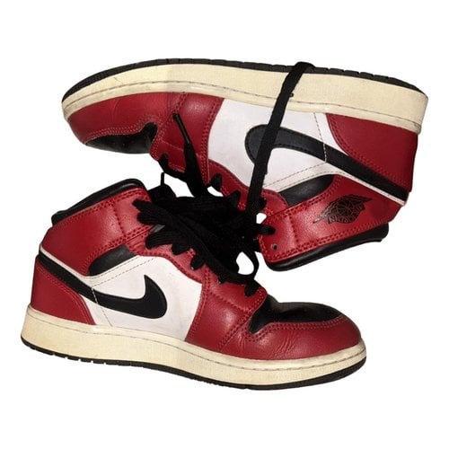 Pre-owned Jordan 1 Leather Trainers In Red