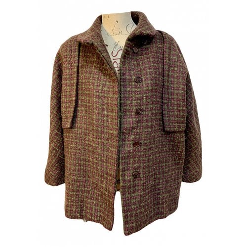Pre-owned Carven Wool Coat In Brown