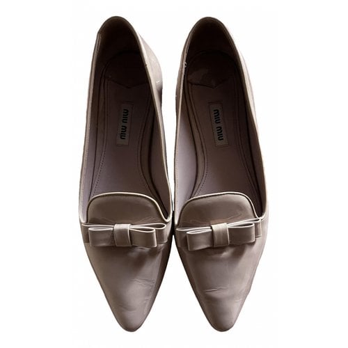 Pre-owned Miu Miu Leather Ballet Flats In Other