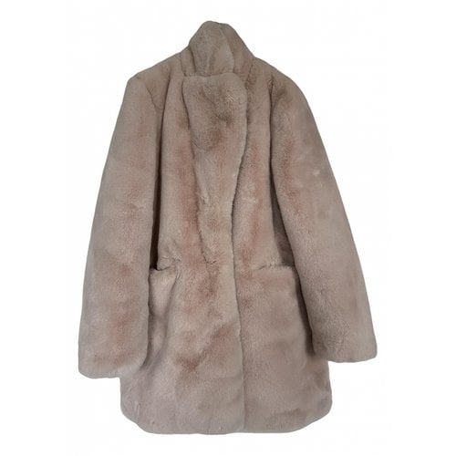 Pre-owned Apparis Faux Fur Coat In Pink