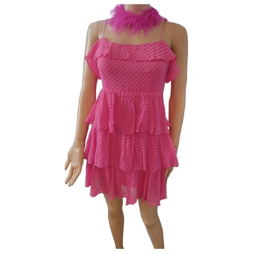 Pre-owned Claudie Pierlot Silk Mini Dress In Pink