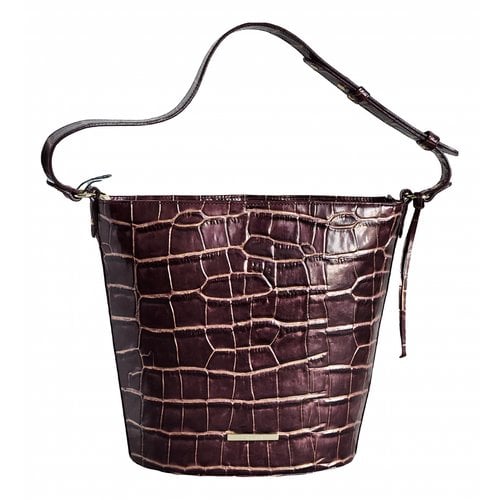 Pre-owned Brahmin Leather Handbag In Purple