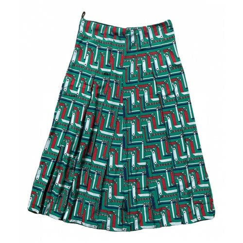 Pre-owned Gucci Silk Mid-length Skirt In Green
