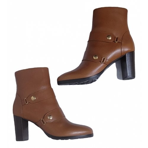 Pre-owned Longchamp Leather Boots In Brown
