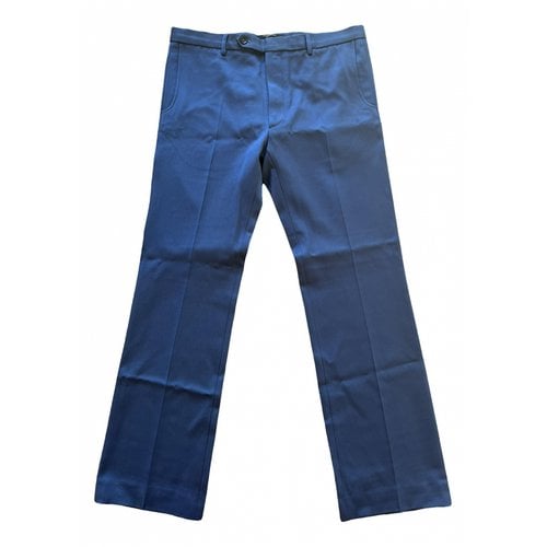 Pre-owned Valentino Wool Trousers In Blue