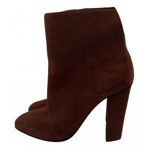 Pre-owned Giuseppe Zanotti Ankle Boots In Burgundy
