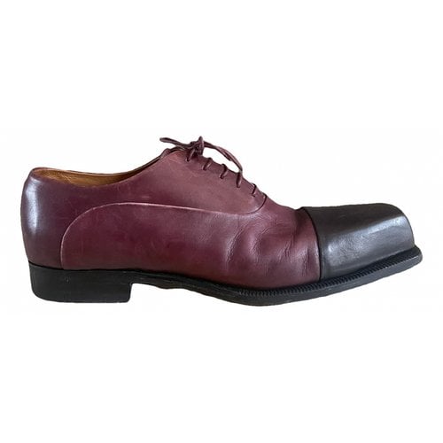 Pre-owned Jil Sander Leather Lace Ups In Burgundy