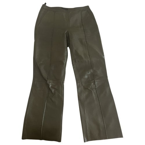 Pre-owned Drome Leather Trousers In Green