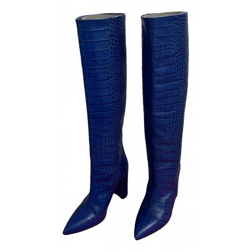Pre-owned Paris Texas Leather Boots In Blue