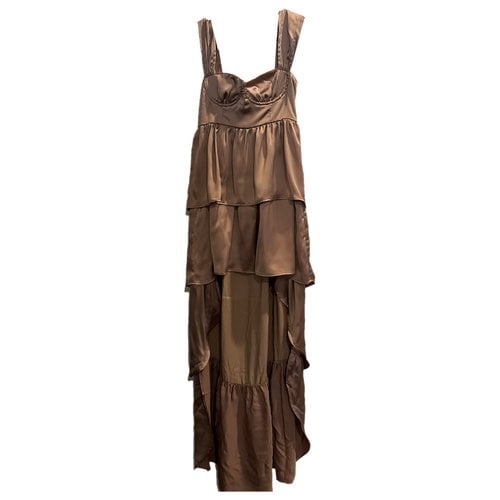Pre-owned Weworewhat Silk Maxi Dress In Camel