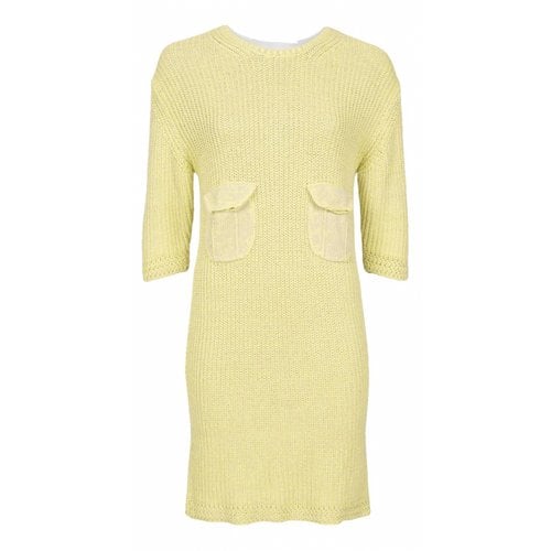 Pre-owned Alexander Mcqueen Wool Mid-length Dress In Yellow