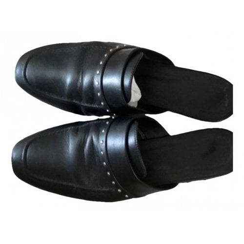 Pre-owned Iro Leather Mules & Clogs In Black