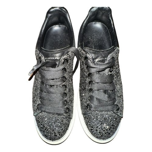 Pre-owned Alexander Mcqueen Oversize Leather Trainers In Black