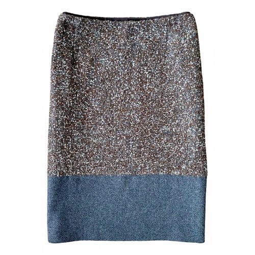 Pre-owned Max Mara Wool Skirt In Grey
