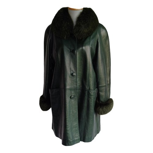 Pre-owned Cacharel Leather Coat In Green