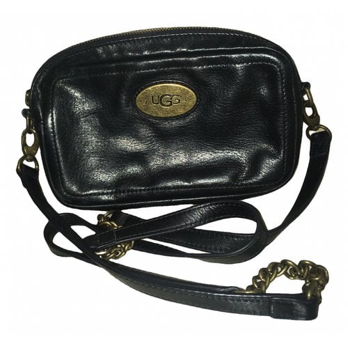 Pre-owned Ugg Leather Crossbody Bag In Black