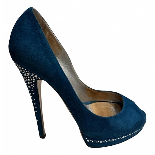 Pre-owned Casadei Heels In Turquoise