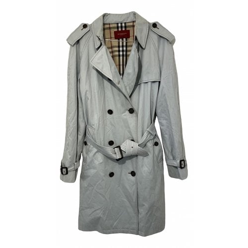 Pre-owned Burberry Trench Coat In Silver