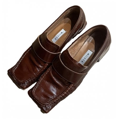 Pre-owned Miista Leather Flats In Brown