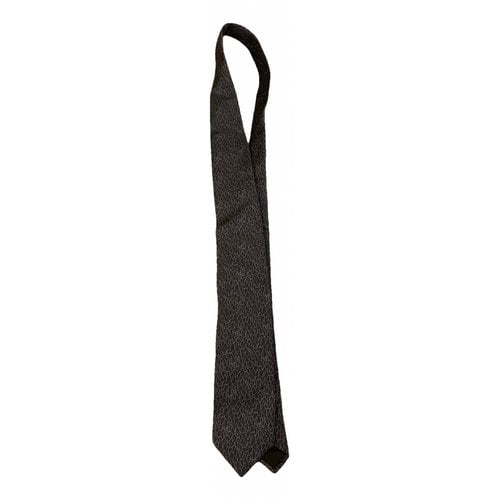 Pre-owned Lanvin Silk Tie In Anthracite