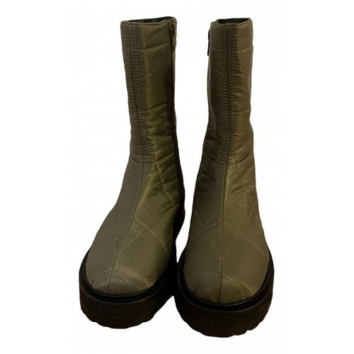 Pre-owned Nicole Saldaã±a Cloth Boots In Green