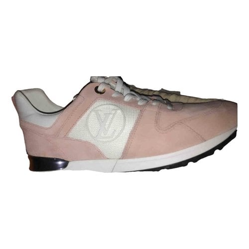 Pre-owned Louis Vuitton Run Away Velvet Trainers In Pink