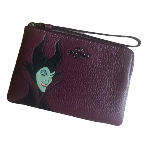 Pre-owned Coach Disney Collection Leather Wallet In Purple