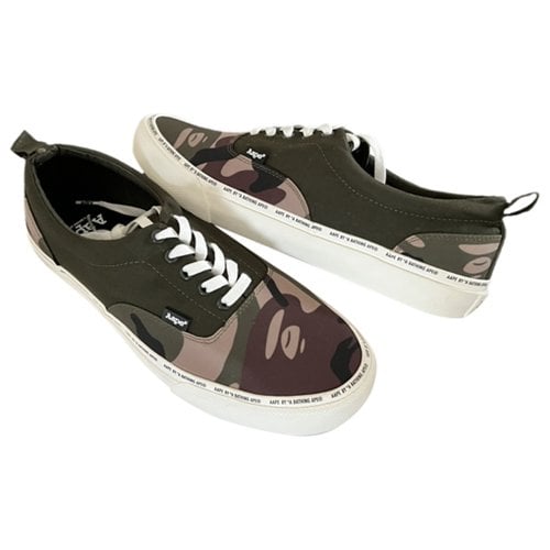 Pre-owned A Bathing Ape Cloth Low Trainers In Green