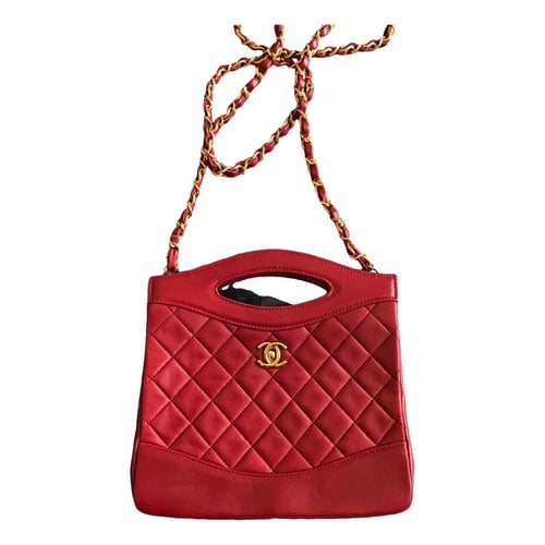 Pre-owned Chanel 31 Vintage Leather Crossbody Bag In Red