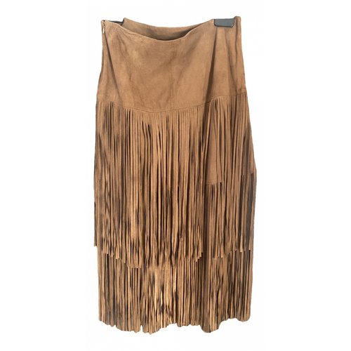 Pre-owned Massimo Dutti Mid-length Skirt In Brown