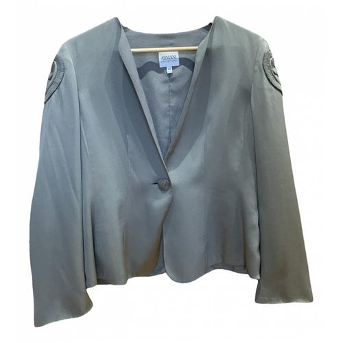Pre-owned Armani Collezioni Silk Suit Jacket In Khaki