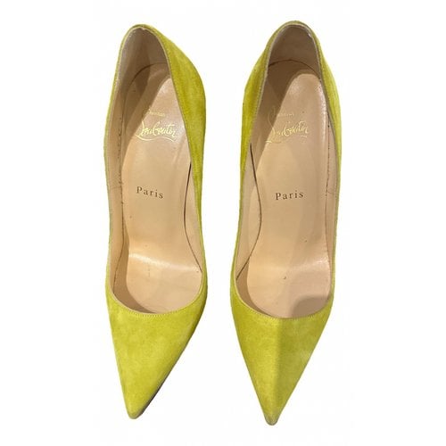 Pre-owned Christian Louboutin So Kate Heels In Yellow