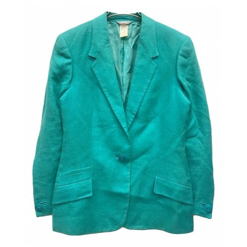 Pre-owned Versace Linen Jacket In Blue