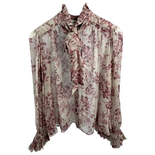 Pre-owned Zimmermann Silk Blouse In Pink