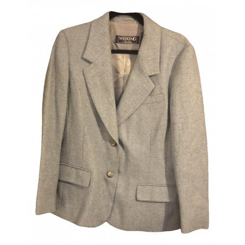 Pre-owned Max Mara Wool Blazer In Turquoise