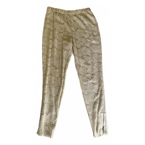 Pre-owned Alice And Olivia Straight Pants In Beige