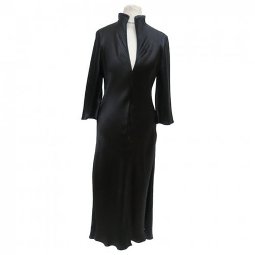 Pre-owned Giorgio Armani Silk Maxi Dress In Black