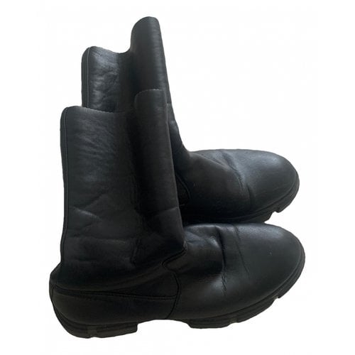 Pre-owned Copenhagen Studios Vegan Leather Snow Boots In Black