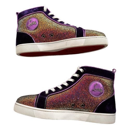 Pre-owned Christian Louboutin High Trainers In Purple