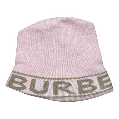 Pre-owned Burberry Wool Beanie In Pink
