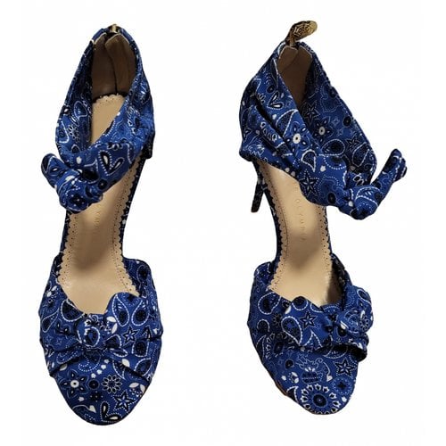Pre-owned Charlotte Olympia Cloth Sandal In Blue