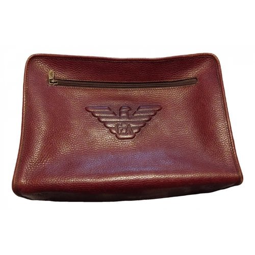 Pre-owned Giorgio Armani Leather Vanity Case In Brown